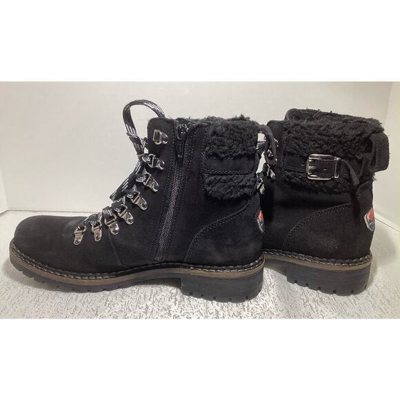 Pajar paulina lace up suede boots black womens size 8-8.5 - Picture 3 of 7